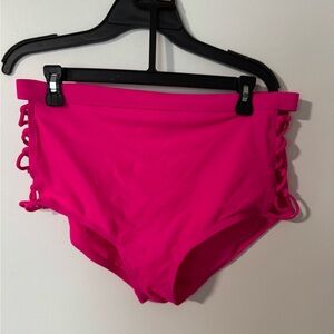 Vibrant Pink High-Waisted Bikini Bottoms